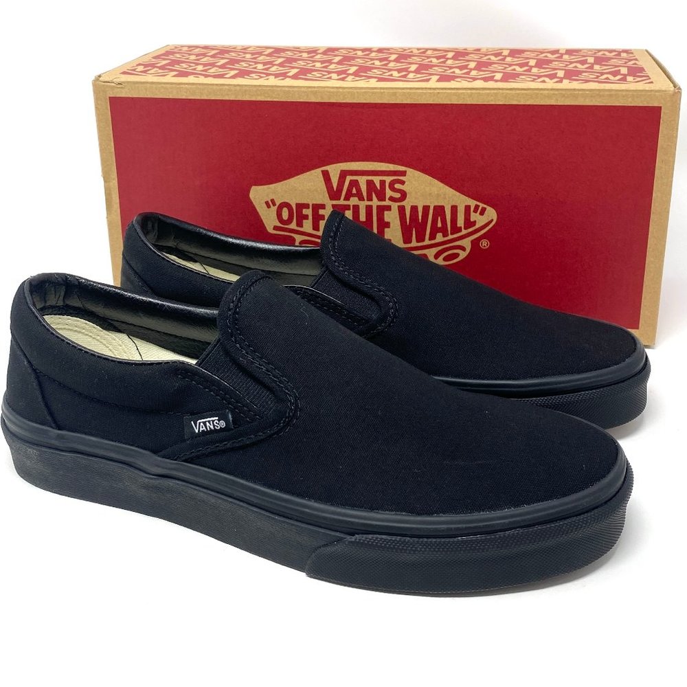 💖MEGA SALE💖Vans Slip On Black Low Top Casual Shoes Men's Sneakers VN000EYEBKA - Picture 2 of 11